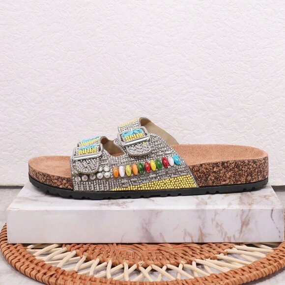 Khaki Vacation Women's Wedge Heel Platform Sandals - Picture 4 of 5